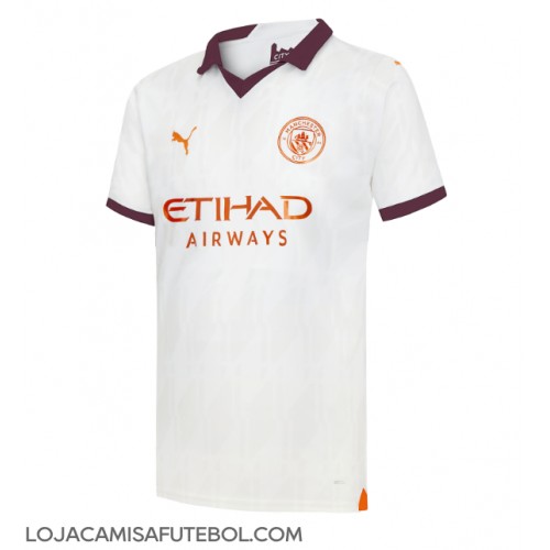 Camisa de Futebol Manchester City Equipamento Secundário 2023-24 Manga Curta